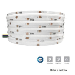 Taśma LED COB 24V RGBW (biała 3000K) 19W/m 12mm IP20 rolka 5 m