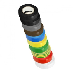 Zestaw 10 taśm 19mm, 2x czarna, szara, brązowa, niebieska, żółta, zielona, żółto-zielona, czerwona, biała, długość 2,OR-AE-13307