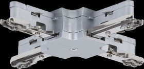 97657 URail X-piece connector, 104x104 mm, max. 1000 W, chrome