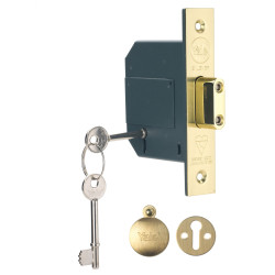 Yale Locks PM562 Hi-Security BS 5 Lever Mortice Deadlock 81mm 3in Polished Brass