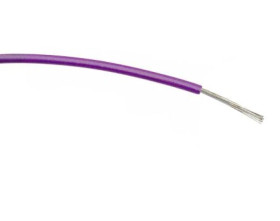 Przewód jednożyłowy linkowy, 0,5 mm², 16/0,2 mm, 20 AWG, PVC, 1 kV AC, Fioletowy, dł. 500m, RS PRO