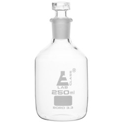 LabGlass Reagent Bottle, Narrow Mouth, Interchangeable Stopper 250ml, 19/26