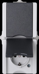 947556008 proAQA - Socket outlet with earthing contact, 2-way, hinged cove