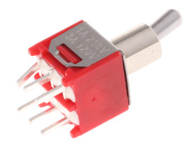 Przełącznik Wł.-(wł.) średnica wycięcia 4.95mm DPDT RS PRO Płytka drukowana długość przełącznika 5.33mm