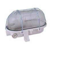 UM273.23W Lampa warsztatowa, biała - z kloszem i osłoną, żarówka E27, 60W