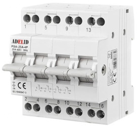 Przełącznik zasilania sieć-agregat 4P 25A 1-0-2 PSA-25A-4P