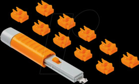 NL03PKOR Port Schloss, RJ45, 10 Stück, mit Schlüssel, orange