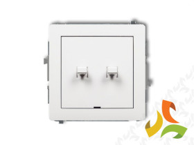 DECO Wyłącznik podwójny świecznikowy w stylu amerykańskim biały DWPUS-2 KARLIK