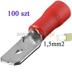 Wtyk płask izol. 6,3 x 0,8D ( 1,5mm2) długie x 100