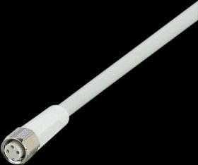 Sensor actuator cable, M8 cable socket, straight, A to open end, 3 pole, 15 m, mPPE, gray, 3 A, EVF272