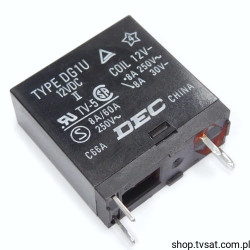 DG1U-12VDC Relay Coil 12V 270 Ohm 8A THT DEC