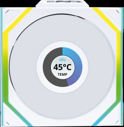 12RSLLCD1W1W Lian Li Wireless LCD fan, ARGB, PWM, Reverse, 120 mm, white