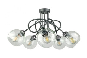 Lampa sufitowa nowoczesna 5xE27 EVIE BLACK/SILVER