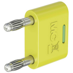 St&#xE4;ubli 644012-20 KS-4N-19 Connector 4mm green/yellow insulated brass plug