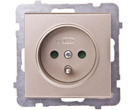 SONATA Gniazdo pojedyncze z/u z przesłonami szampański złoty GP-1RZP/m/39