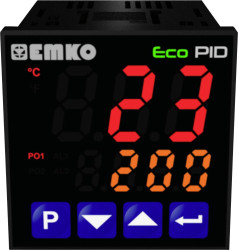 Termostat Emko ecoPID.4.6.1R.S.0 Pt100, J, K, R, S, T, L -199 do +999 °C Przekaźnik 5 A, SSR (D x S x W) 90 x 48 x 48 mm