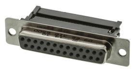 Złącze D-Sub 25-pinowe Żeński Kąt Proste Montaż na kablu raster 2.77mm Złoto