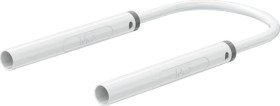 Safety measuring lead with (4 mm lamella plug, straight) to (4 mm lamella plug, straight), 0.5 m, white, PVC, 1.0 mm², CAT II, 6