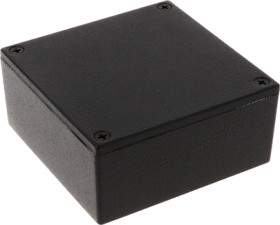 Aluminum die cast enclosure, (L x W x H) 92 x 92 x 42 mm, black (RAL 9005), IP54, 1590YBK