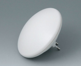 ABS/PC enclosure, (Ø x H) 110 x 38 mm, gray white (RAL 9002), IP40, B5011127