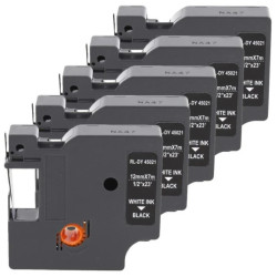 Taśma 5x D1 45021 do drukarki DYMO 12mm 7m czarna taśma biały nadruk /5szt./