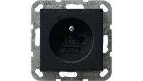 Gira Gniazdo Z Bolcem Z Ochr.Dz. System 55 Czarny Mat