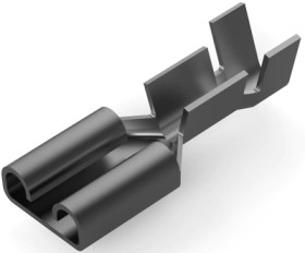 Uninsulated flat plug sleeve, 6.35 x 0.81 mm, 1.03 to 2.62 mm², AWG 17 to 13, brass, tin-plated, 160917-2