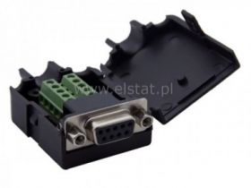 Gniazdo D-SUB 9 pin z szybkozłączem, w obudowie