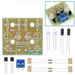 MIGAJĄCE DIODY LED PRZERZUTNIK FLIP-FLOP 3-9VDC - ZESTAW DO SAMODZIELNEGO MONTAŻU (KIT-FLASH-V1)