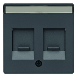 Płytka czołowa podwójna z zasuwą chroniącą przed kurzem Q.1/Q.3 antracyt aksamit 11816086