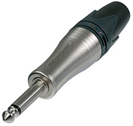 6.35 mm jack plug, 2 pole (mono), solder connection, metal, NP2XL