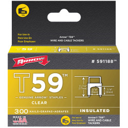 Arrow A591188 T59 Insulated Staples Clear 6 x 8mm Box 300