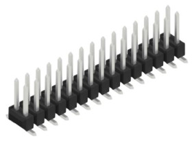 Pin header, 30 pole, pitch 2.54 mm, angled, black, 10049539