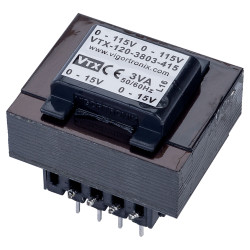 Vigortronix VTX-120-3803-415 PCB Transformer 115V&#x2B;115V 3VA 15V&#x2B;15V