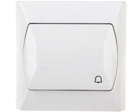 AKCENT Przycisk /dzwonek/ biały ŁP-6A/00