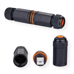 Złącze VALUE RJ-45, ekranowane, kat. 6A (klasa EA), do zastosowań zewnętrznych/przemysłowych, czarne