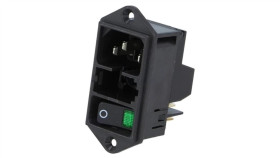 Dd11.0124.1111Złącze Zasilające Ac Gniazdo Męskie 10A 250Vac Iec 60320