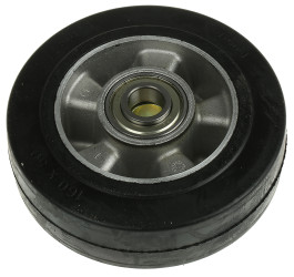 Kółko do wózka, Miękka guma, Guma, Czarny, obc.: 700kg, śred.: 160mm, szer.: 50mm