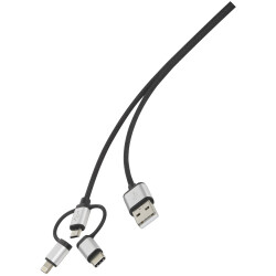 Renkforce RF4600467 3-in-1 USB 2.0 Cable 0.5m A to C/Micro-B/Lightning Sleeved