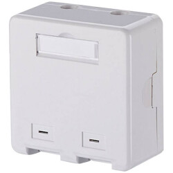 Metz Connect 1309150002KE Keystone Surface Mount Box 2-Port Pure White Unequip