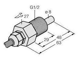 Turck 6870422 Czujnik zanurzeniowy FCS-GL1/2T-NA, 1 szt.