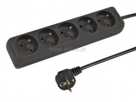 Przedłużacz 5GN 1,5m + 0 czarny