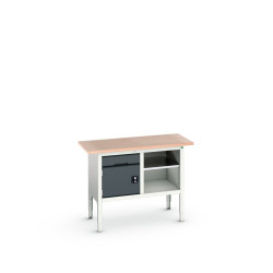 Stół warsztatowy szer. 1250mm Nie Ławka do przechowywania Stal dł. 600mm wys. 830 → 930mm