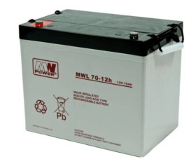 Akumulator VRLA AGM 12V 70Ah (żywotność 10-12lat) MWL70-12h M6