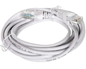 Kabel krosowy patchcord U/UTP kat.5e CCA biały 3m 68506