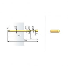 Igła testowa 1015/G-D0620-3.0N-AU-0.65X2.0/1.5, raster 2,54 (100 mil)