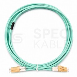 Patchcord światłowodowy MM LC/UPC-LC/UPC duplex 2mm OM3 bezhalogenowy LSOH aqua 20m NEKU