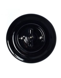 CERAMICZNY PRZYCISK DZWONKOWY PODTYNKOW Z POKRĘTŁEM CZARNY Z RAMKĄ 2PDPOKRB