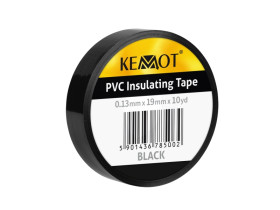 Taśma izolacyjna KEMOT 0,13x19x10Y klejąca czarna