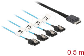 85468 OCuLink cable, SFF-8611 &gt; 4 x SATA 7-pin 0.5 m